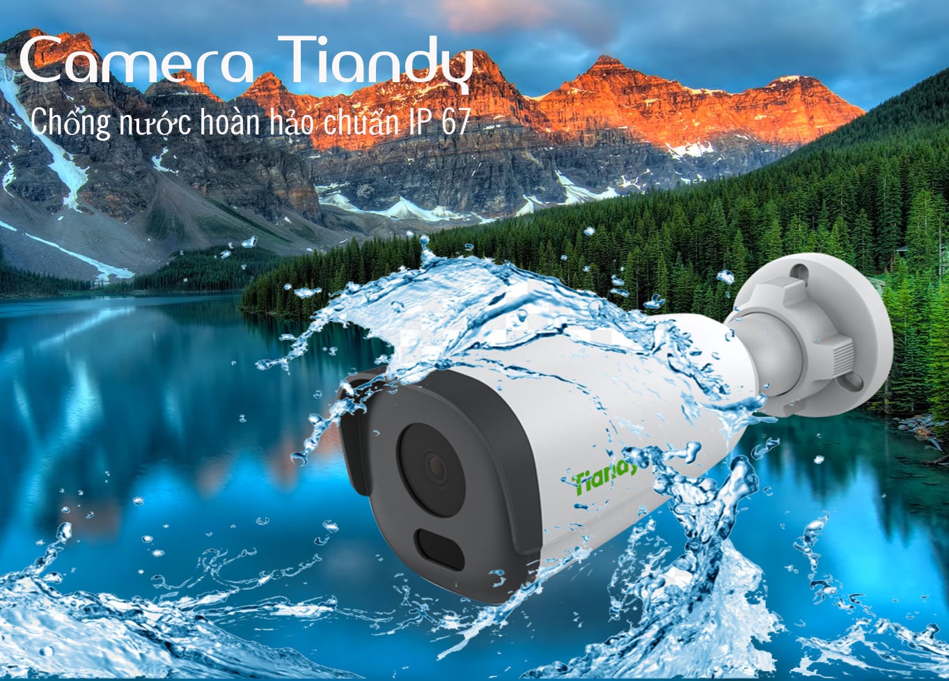 Camera thông minh Tiandy - Hải Nam Thi công, Cài đặt Camera Tiandy có đầu thu PoE, 4 Camera Full HD [CAO CẤP, GIÁ LẺ]