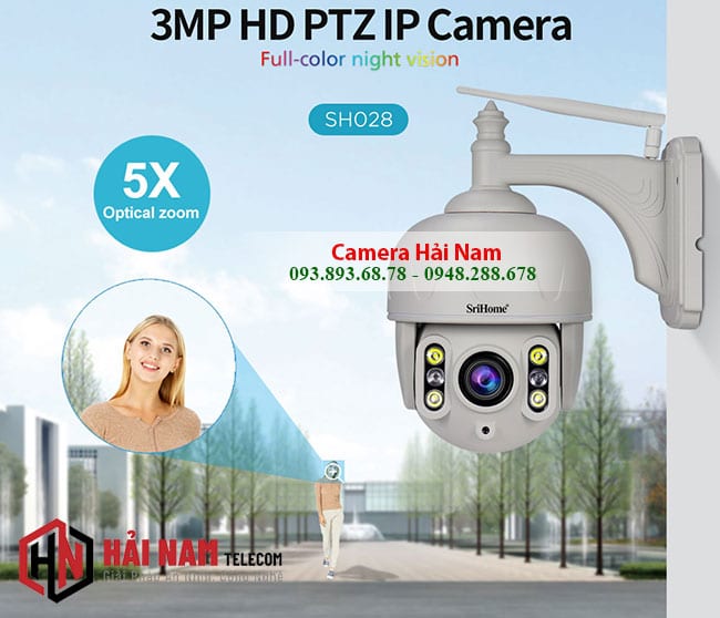Camera IP WIfi Ngoai Troi 3MP Xoay 360 Zoom Quang 5X