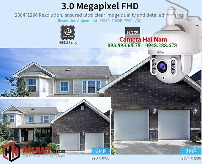 Camera IP WIfi Ngoai Troi 3MP Xoay 360 Zoom Quang 5X ghi hinh sieu net