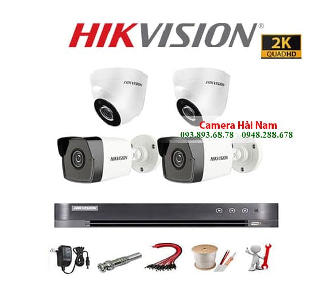 Trọn bộ 4 camera Hikvision 5MP tốt