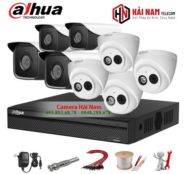 Trọn bộ 8 camera IP Dahua 2MP