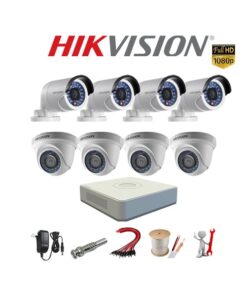 Trọn bộ 8 camera Hikvision 2MP