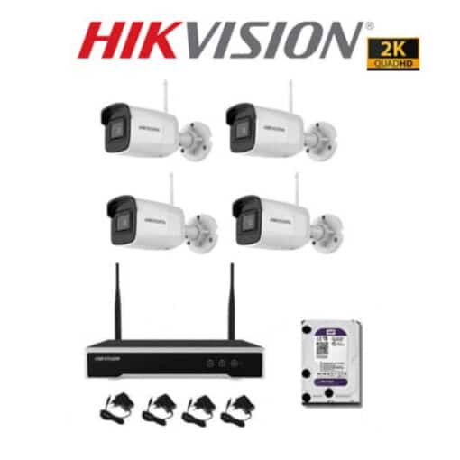 bo kit 4 camera hikvision wifi 4mp