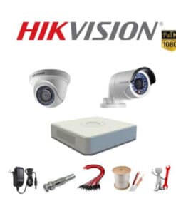Trọn bộ 2 camera Hikvision 2MP hiện đại