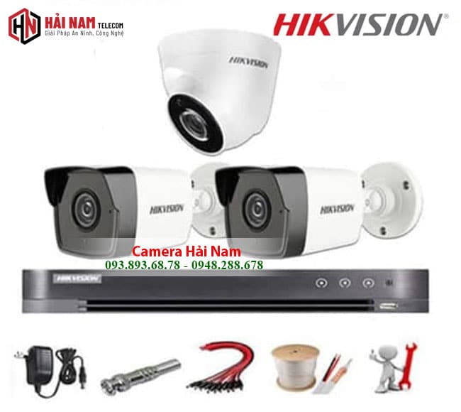 Trọn bộ 3 camera Hikvision 5MP tặng phụ kiện