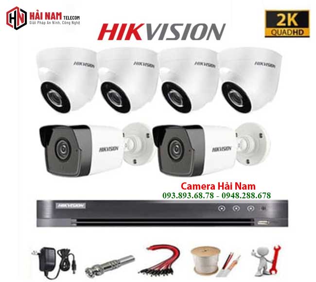 Trọn bộ 6 camera Hikvision 5MP tặng phụ kiện