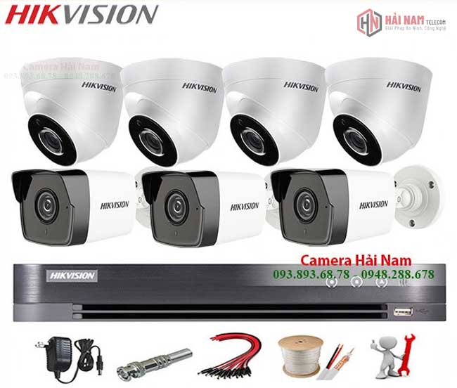 Trọn bộ 7 camera Hikvision 5MP bền tốt