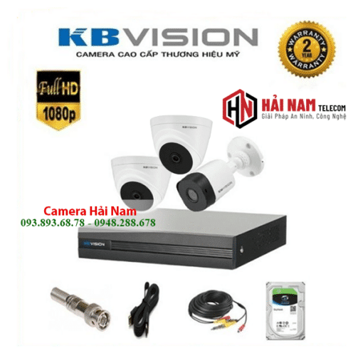 Lắp đặt Trọn bộ 3 Camera KBVision 2MP