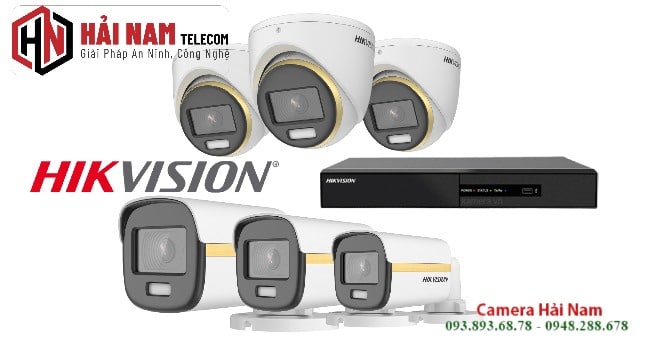 Trọn bộ 6 camera Hikvision ColorVu 2MP tặng phụ kiện