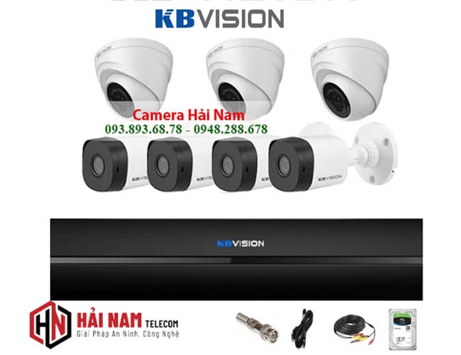 Trọn bộ 7 camera KBVision 2MP chất lượng cao