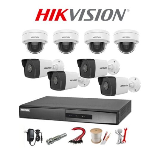 Trọn bộ 8 camera IP Hikvision 2MP