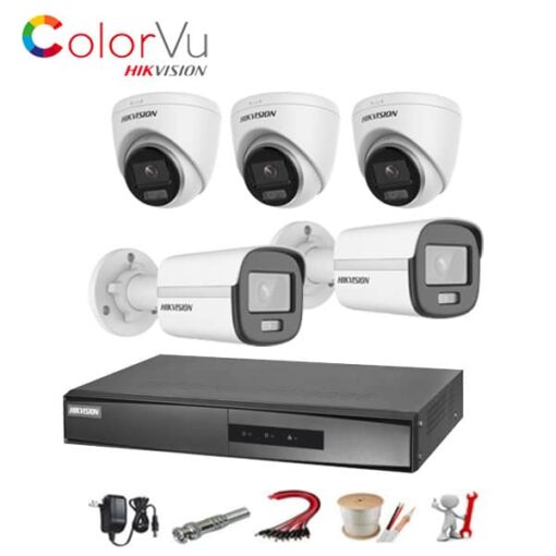 Trọn bộ 5 camera IP ColorVu Hikvision 2MP